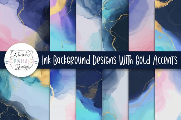Download Ink Background Designs with Gold Details - Gold Collection