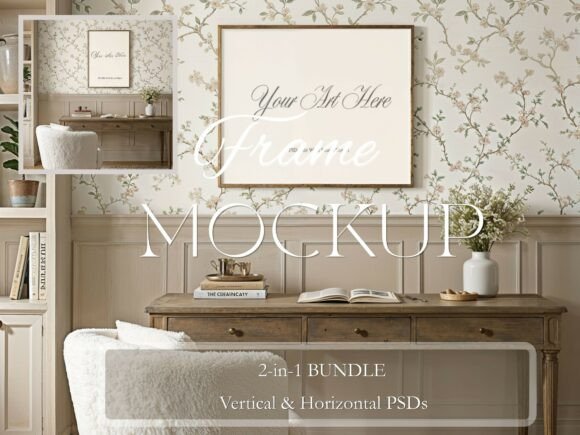 Download Gold Frame Mockup 2 PSD French Country - Gold Collection