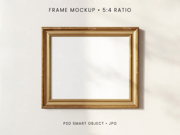 Download 5:4 Golden Frame Mockup PSD JPG - Gold Collection