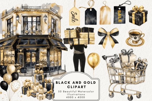 Download Black Friday's Black &amp; Gold Clipart - Gold Collection